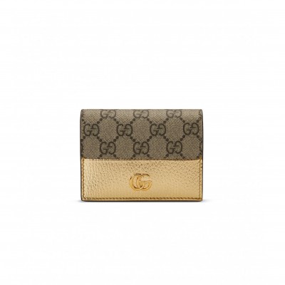 GUCCI GG MARMONT BI-COLOUR CARD CASE WALLET ‎658610AABGY8658 (11*8.5*3cm)